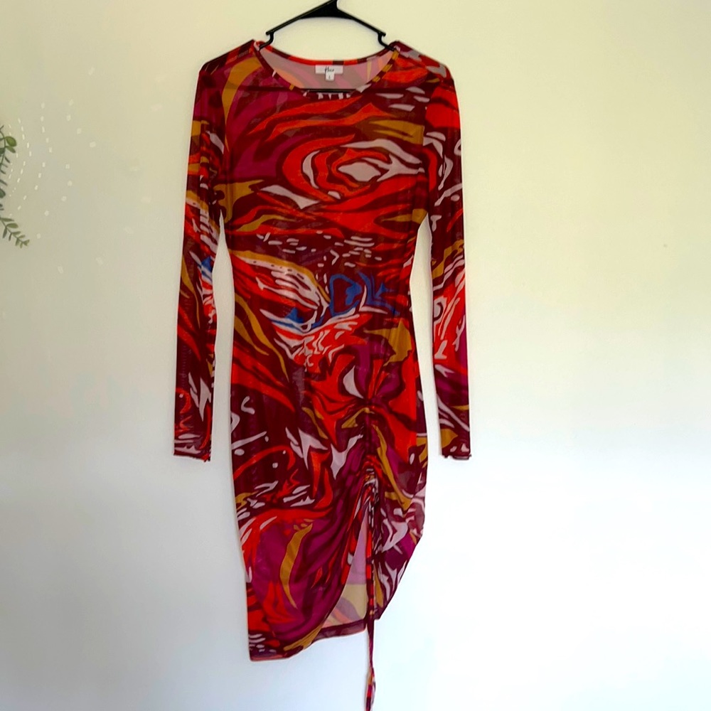 Multicolored Sheer Dress
